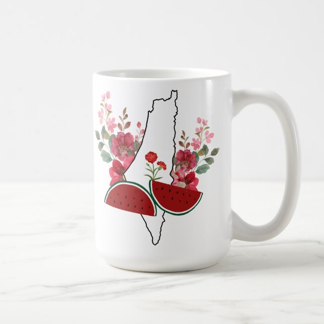 Taza De Café Traditional Palestine elements in palestine map (Derecha)