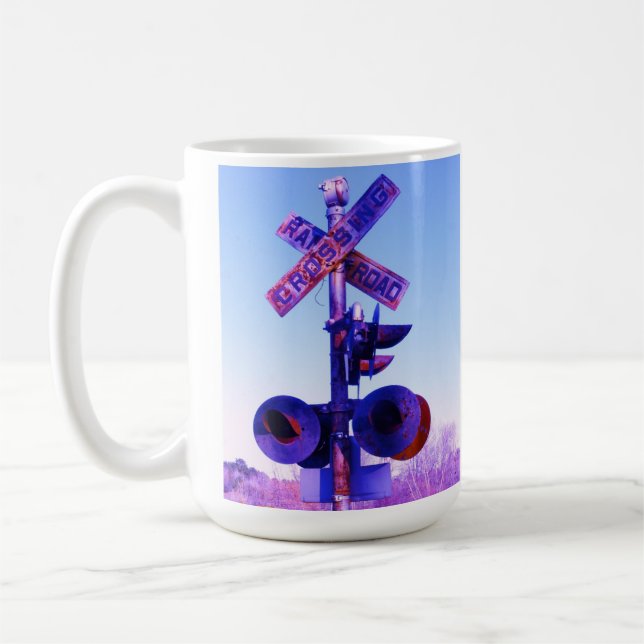 Taza De Café Tráfico de trenes RR en violeta (Izquierda)