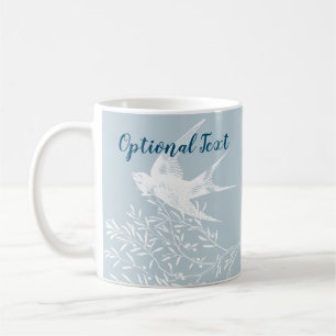 Taza De Café Tragar aves que vuelan sobre ramas de olivo