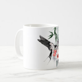 Taza De Café Tragar con Bambú y flores Clásico