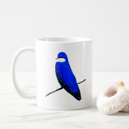 Taza De Café Tragar de pájaros azules artesanales