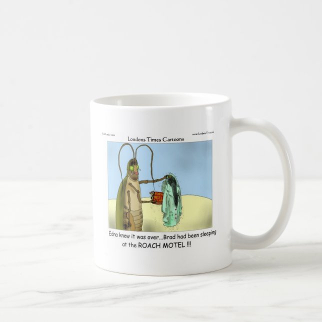 Taza De Café Tragedia @ Roach Motel Regalos Tees Mugs Cards Etc (Derecha)