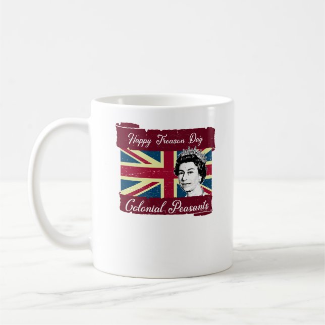 Taza De Café Traición día feliz campesinos 4 de julio colonial (Izquierda)