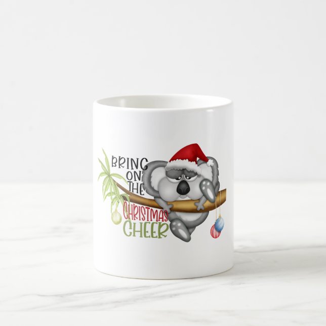 Taza De Café Traigan a los Navidades animando a koala (Centro)
