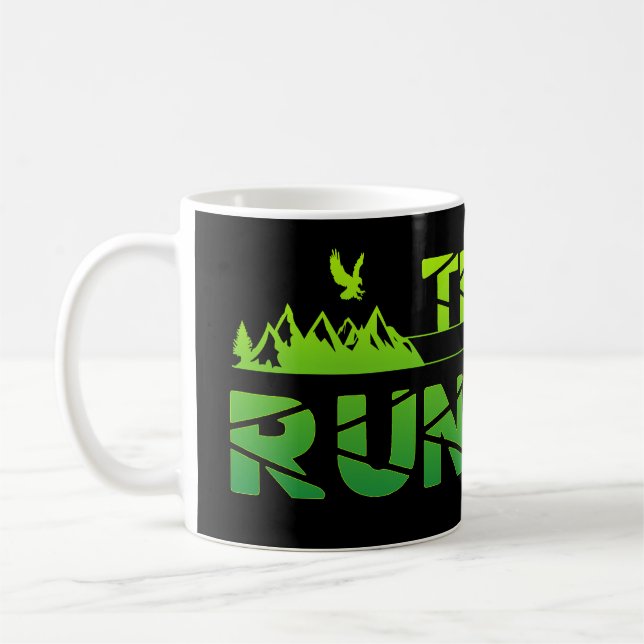 Taza De Café Trail Running Adler Berge Wald Schuhe Profil grün (Izquierda)