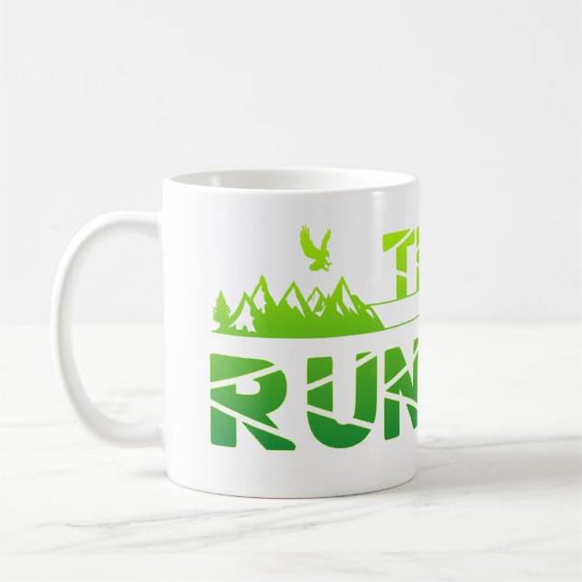 Taza De Café Trail Running Adler Berge Wald Schuhe Profil grün (Izquierda)