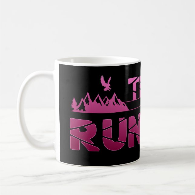 Taza De Café Trail Running Adler Berge Wald Schuhe Profil pink (Izquierda)
