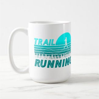 Taza De Café Trail Running blauen Sonnenuntergang mit Bergen 