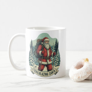 Taza De Café Trailblazing Santa Hiking Adventure Design