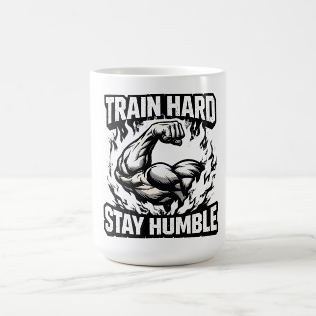 Taza De Café Train Hard Stay Humble – Gym Mindset Balance (Centro)