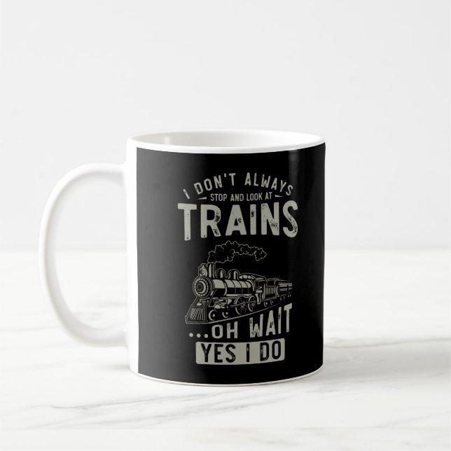 Taza De Café Train Lover Funny Trainspotter Railroad Locomotora (Izquierda)