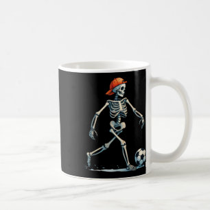 Taza De Café Traje de fútbol de esqueleto de Halloween divertid