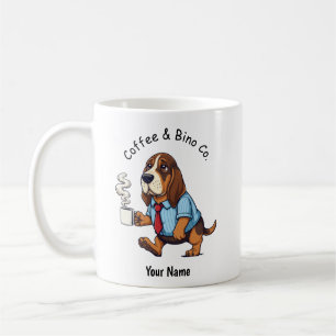 Taza De Café Traje De Negocios De Basset Hound Divertido Café
