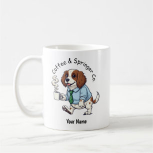 Taza De Café Traje de negocios de perro Springer inglés diverti