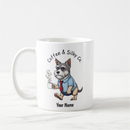 Taza De Café Traje de Negocios de Terriero Sedoso Australiano D