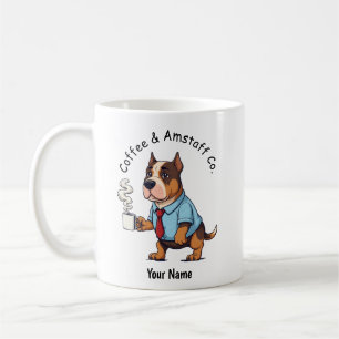 Taza De Café Traje De Negocios Divertido American Staffordshire