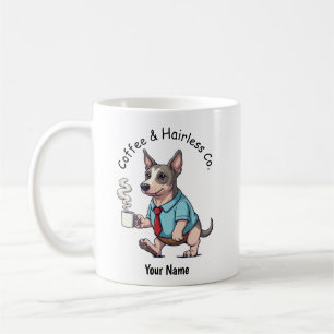 Taza De Café Traje de Negocios Divertido Americano sin Pelo Caf