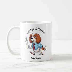 Taza De Café Traje De Negocios Divertido Cavalier King Charles 