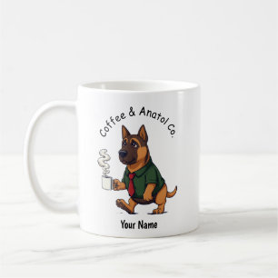Taza De Café Traje De Negocios Divertido Del Pastor De Anatolia
