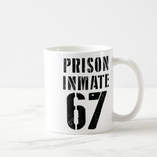 Taza De Café Traje de preso de la cárcel 67 meme de Halloween P
