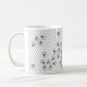 Taza De Café Trama de abeja y abeja