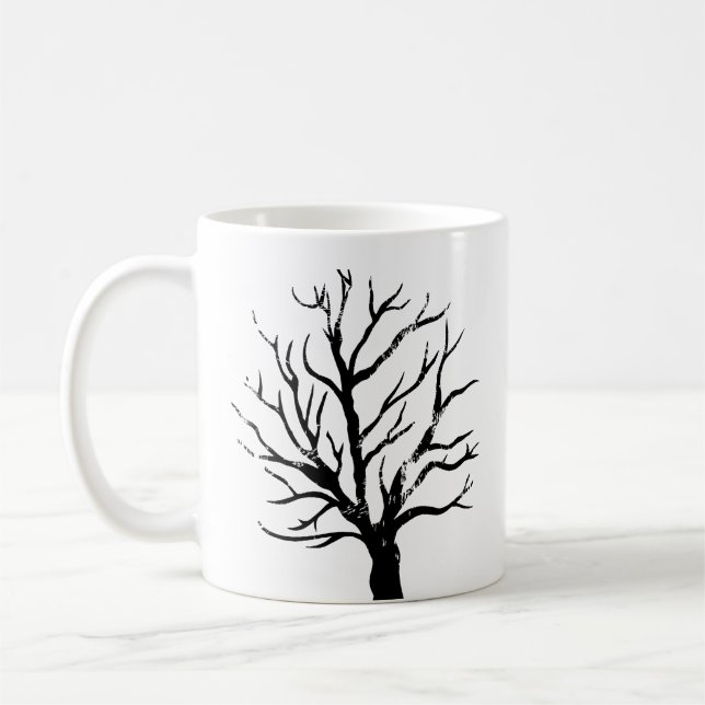 Taza De Café Trama de impresión de lingotazo de árbol otoñal (Izquierda)