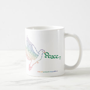 Taza De Café Trama de la paloma de la paz mundial