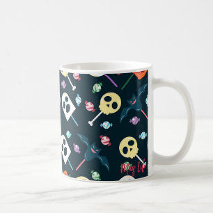 Taza De Café Trama de patrón de candelabro de Halloween y fant