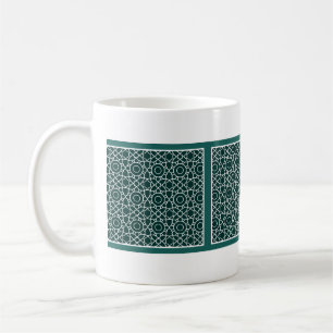 Taza De Café Trama de patrón de celosía verde