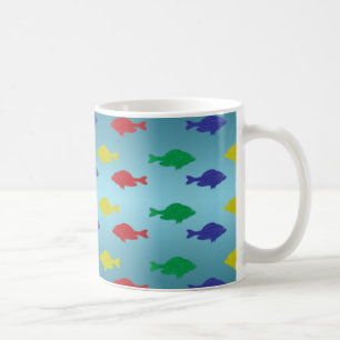 Taza De Café Trama de patrón de peces Purpurina