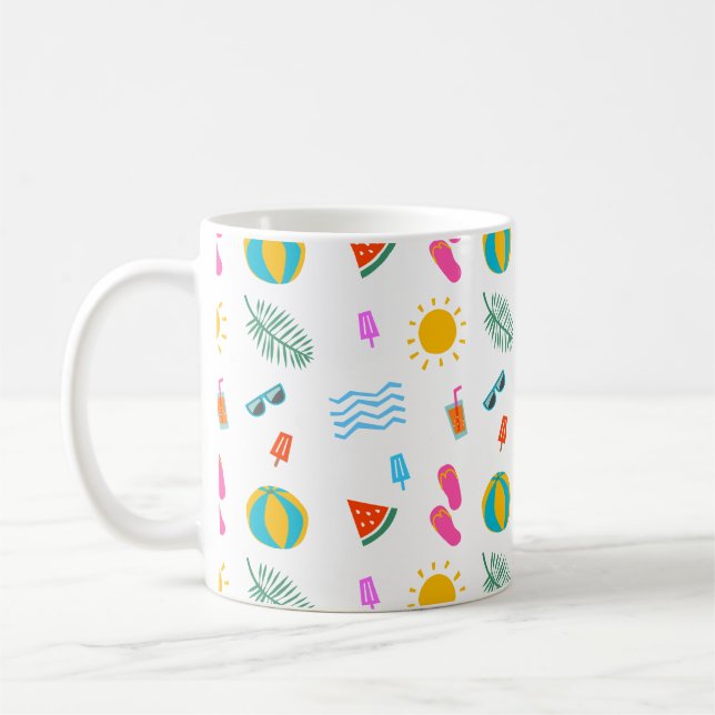 Taza De Café Trama de patrón de playa de verano (Izquierda)
