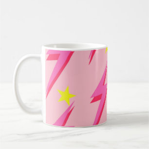 Taza De Café Trama de patrón de relámpago rosado para sorteo es