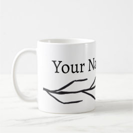 Taza De Café Trama de ramas de tinta monocroma