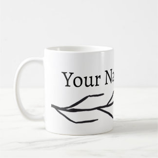 Taza De Café Trama de ramas de tinta monocroma