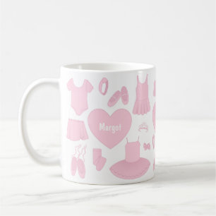 Taza De Café Trama de ropa de ballet - Fondo blanco