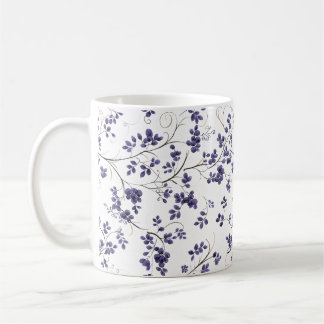 Taza De Café Tramo de café de patrón de hoja azul