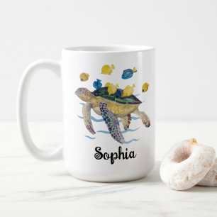 Taza De Café Trampa de tortuga personalizada, regalo de amante 