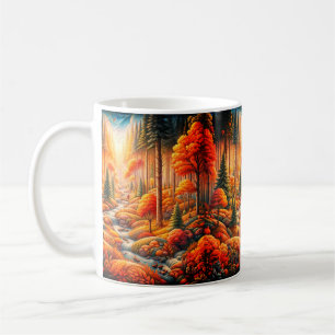 Taza De Café Tranquilidad otoñal: Un refugio para la naturaleza
