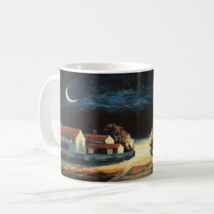 Taza De Café Tranquilo Pueblo Crescent Moon Mug