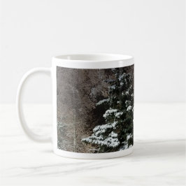 Taza De Café Tranquilos árboles nocturnos de invierno café Mug