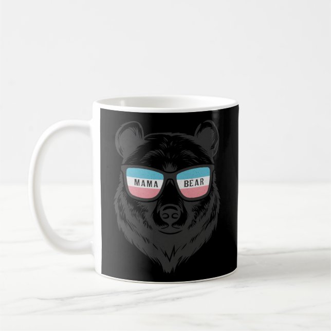 Taza De Café Trans Mama Bear Orgullosa Aliada Transgénero Mamá (Izquierda)