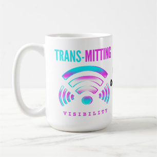 Taza De Café Trans-mitiendo Visibilidad Glitch Moderno Transgén