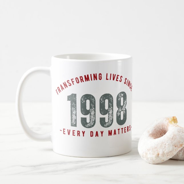 Taza De Café Transforming Lives Since 1998 | Teacher mug | (Con donut)