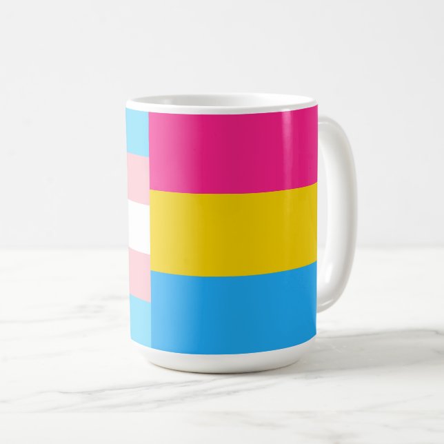 Taza De Café Transgender Pansexual Dual Pride Flag (Anverso derecho)