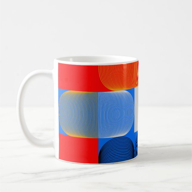 Taza De Café Transición geométrica: patrón vintage abstracto. (Izquierda)