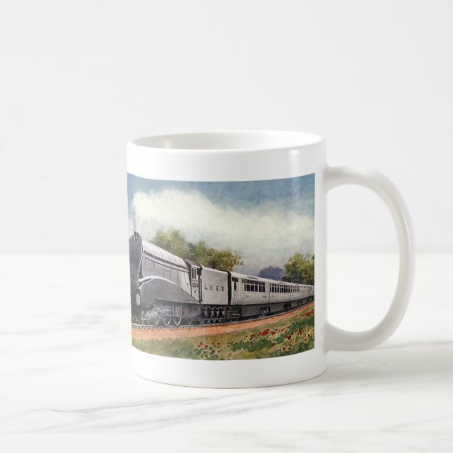 Taza De Café Transporte de época, tren plateado moderno (Derecha)