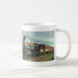 Taza De Café Transporte de vintage, Locomotora de Tren de Carbó