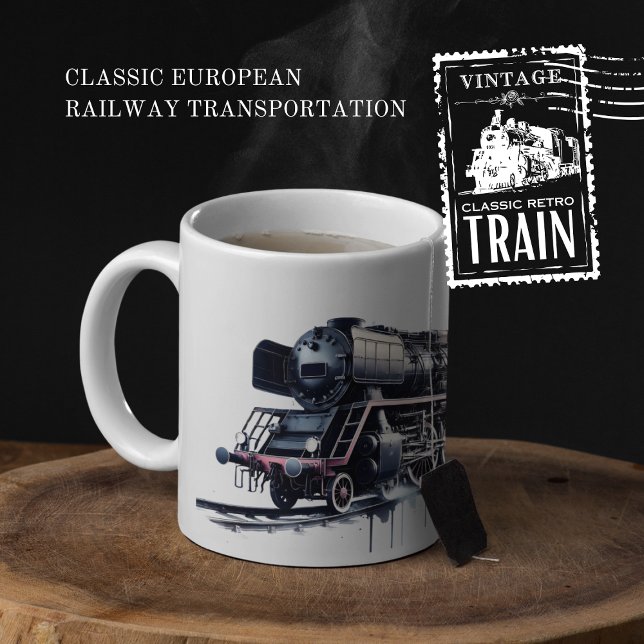 Taza De Café Transporte ferroviario europeo clásico (Classic European Railway Transportation cover from The Beekeeper Store)