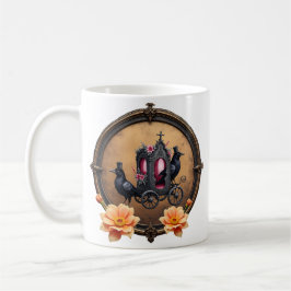 Taza De Café Transporte gótico con Ravens y Rosas.