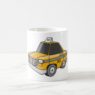 Taza De Café Transporte urbano en taxi amarillo
